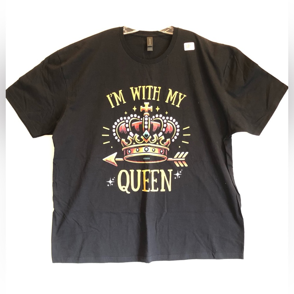 Gildan Men’s T-shirt "I'm With My Queen” Black, 3XL